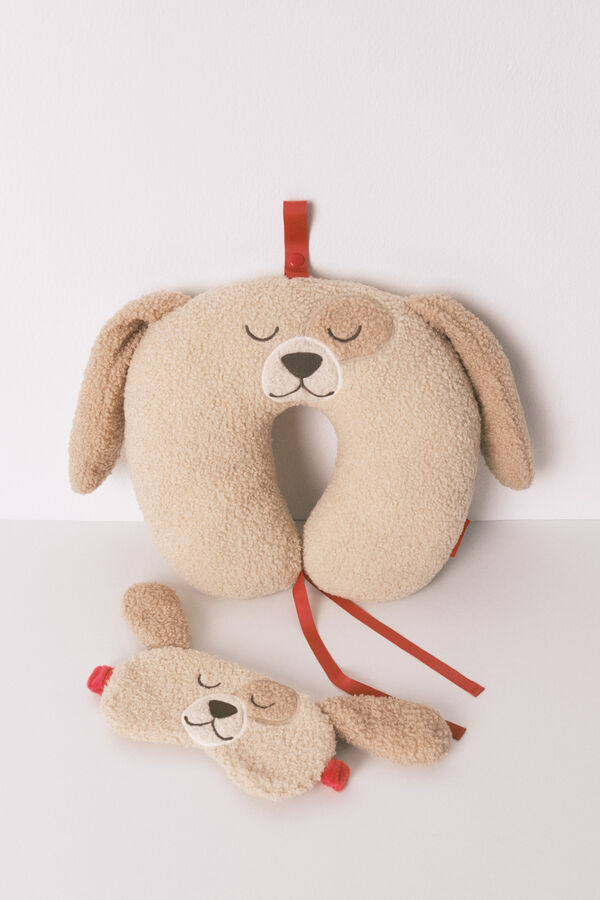 Women'secret Máscara de terciopelo con orejas de perro 3D beige