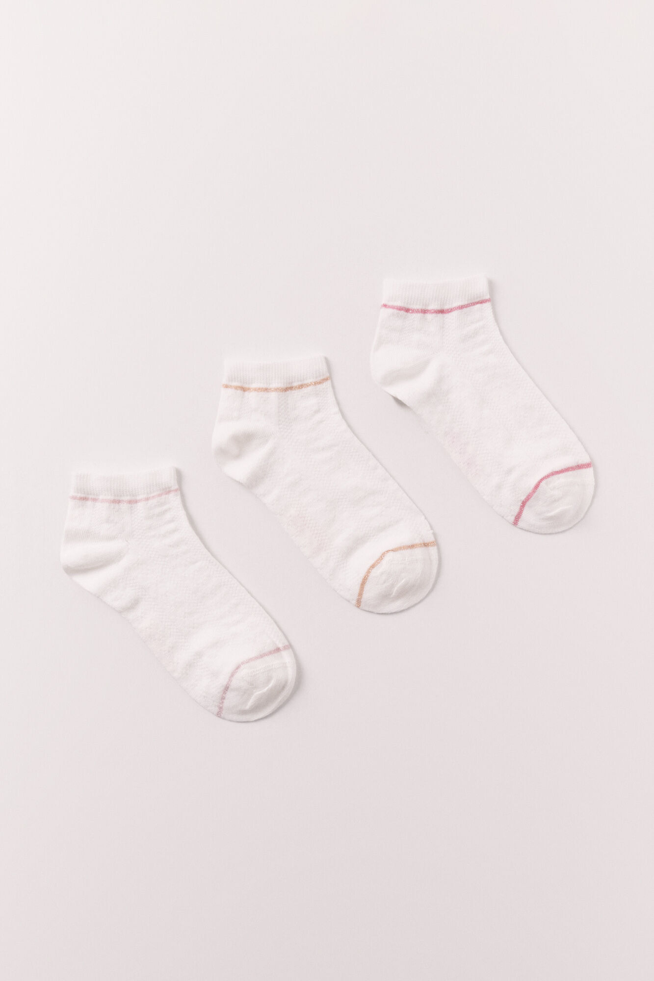 Women'secret Pack 3 calcetines cortos de rayas contraste