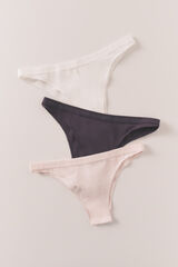 HI&BYE Pack de 3 panties brasile&ntilde;as morado, blanco y rosa blanco