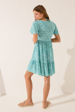 Womensecret Vestido corto volantes print flores estampado