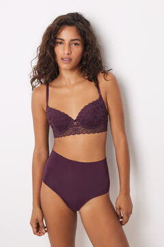 Womensecret Panty alto microfibra burdeos morado/lila