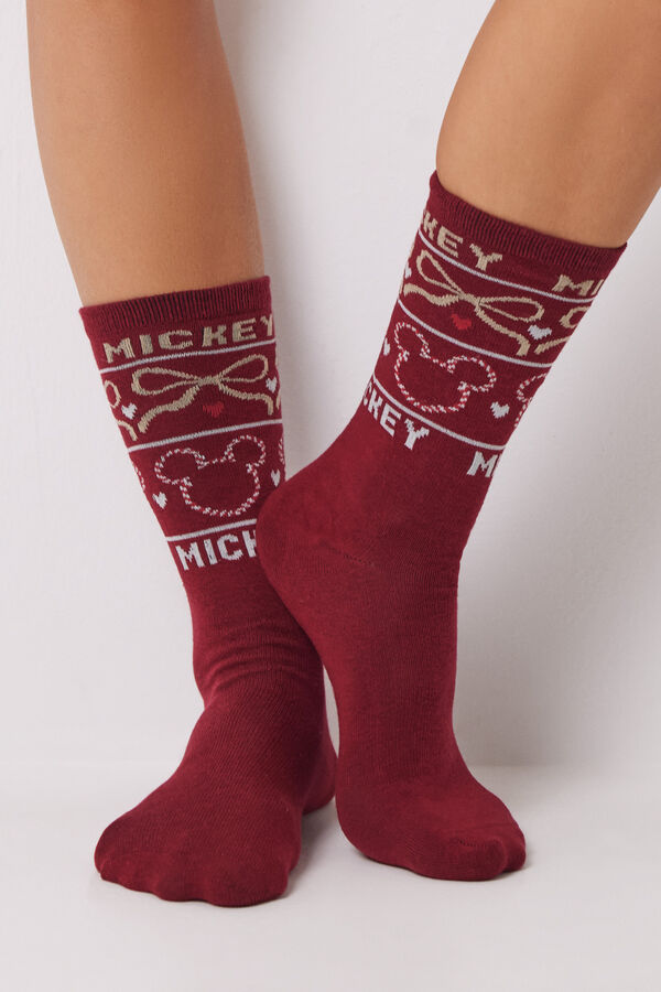 Womensecret Pack 3 calcetines altos Mickey Mouse estampado