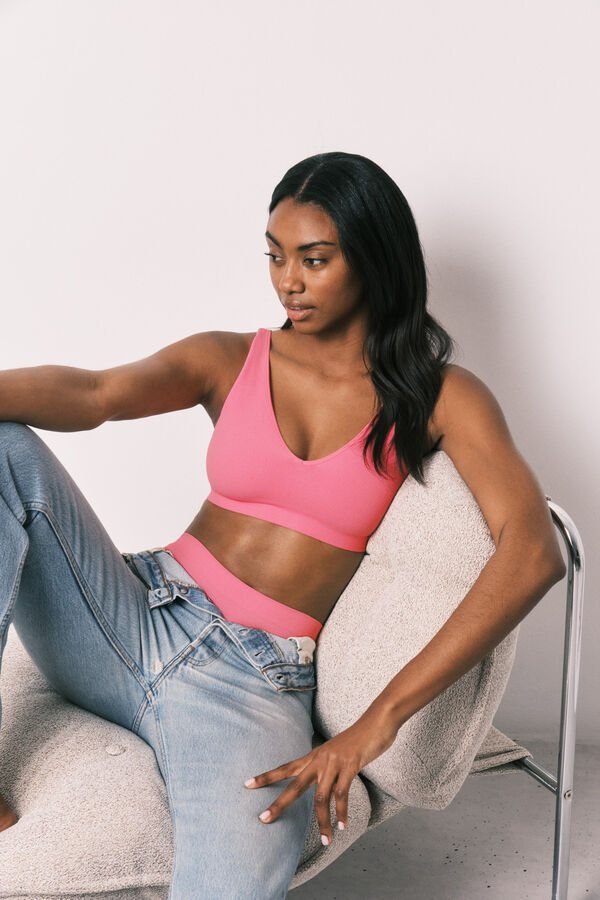 Women'secret Top halter liso clean cut coral coral