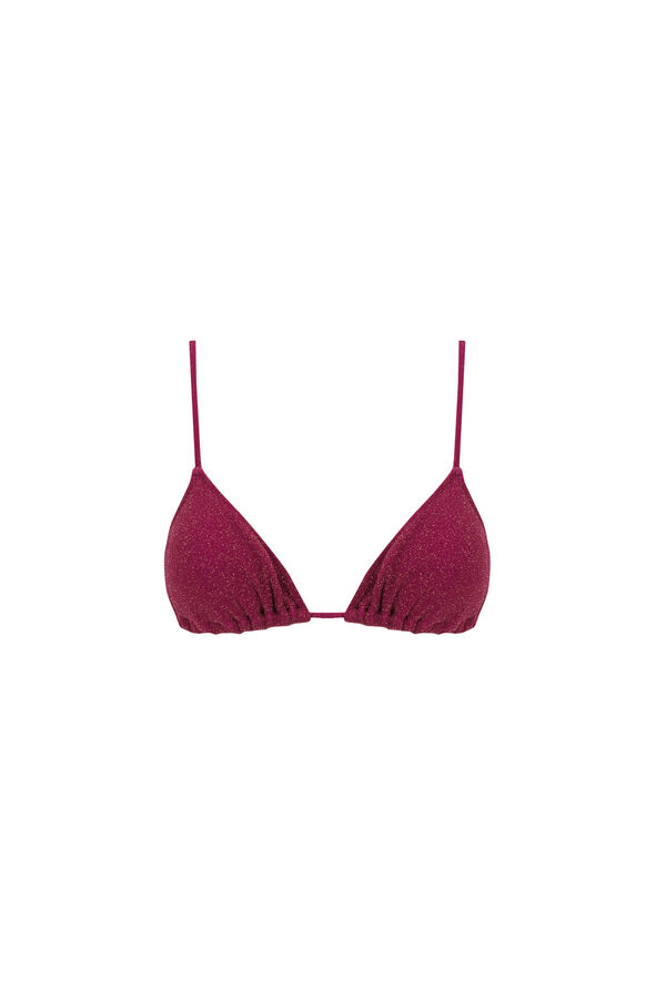 Womensecret Top de bikini triangular de color naranja brillante morado/lila