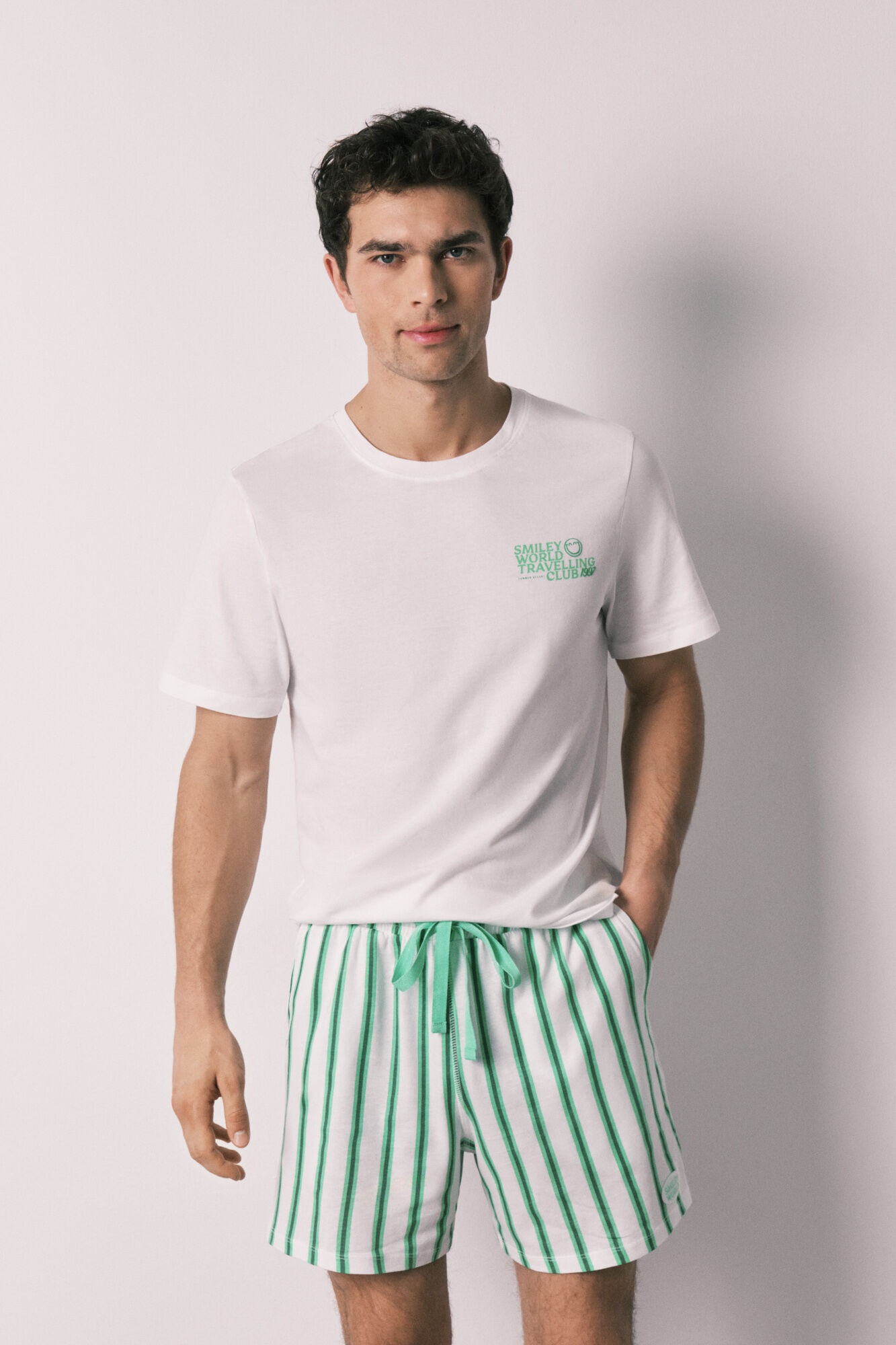 Women'secret Pijama corta de hombre de algod&oacute;n SmileyWorld&reg;