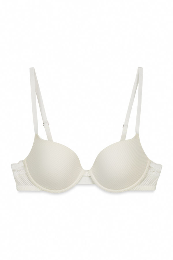 Women'secret Brasier cl&aacute;sico de microfibra rayada blanco BEAUTIFUL caf&eacute;