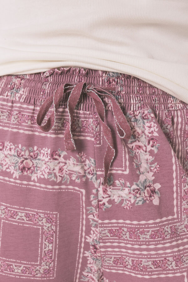 Womensecret Pijama larga con estampado de flores  marfil