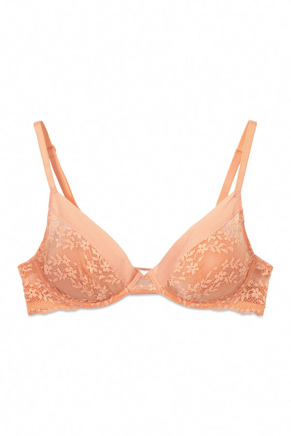 Womensecret PRETTY Brasier con encaje de encaje color naranja melocotón naranja