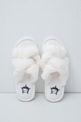 Women'secret Pantunflas de peluche Snoopy blanco marfil