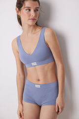 Womensecret Culotte de canalé sin costuras de color azul azul