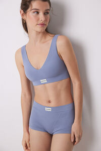 Womensecret Culotte de canalé sin costuras de color azul azul