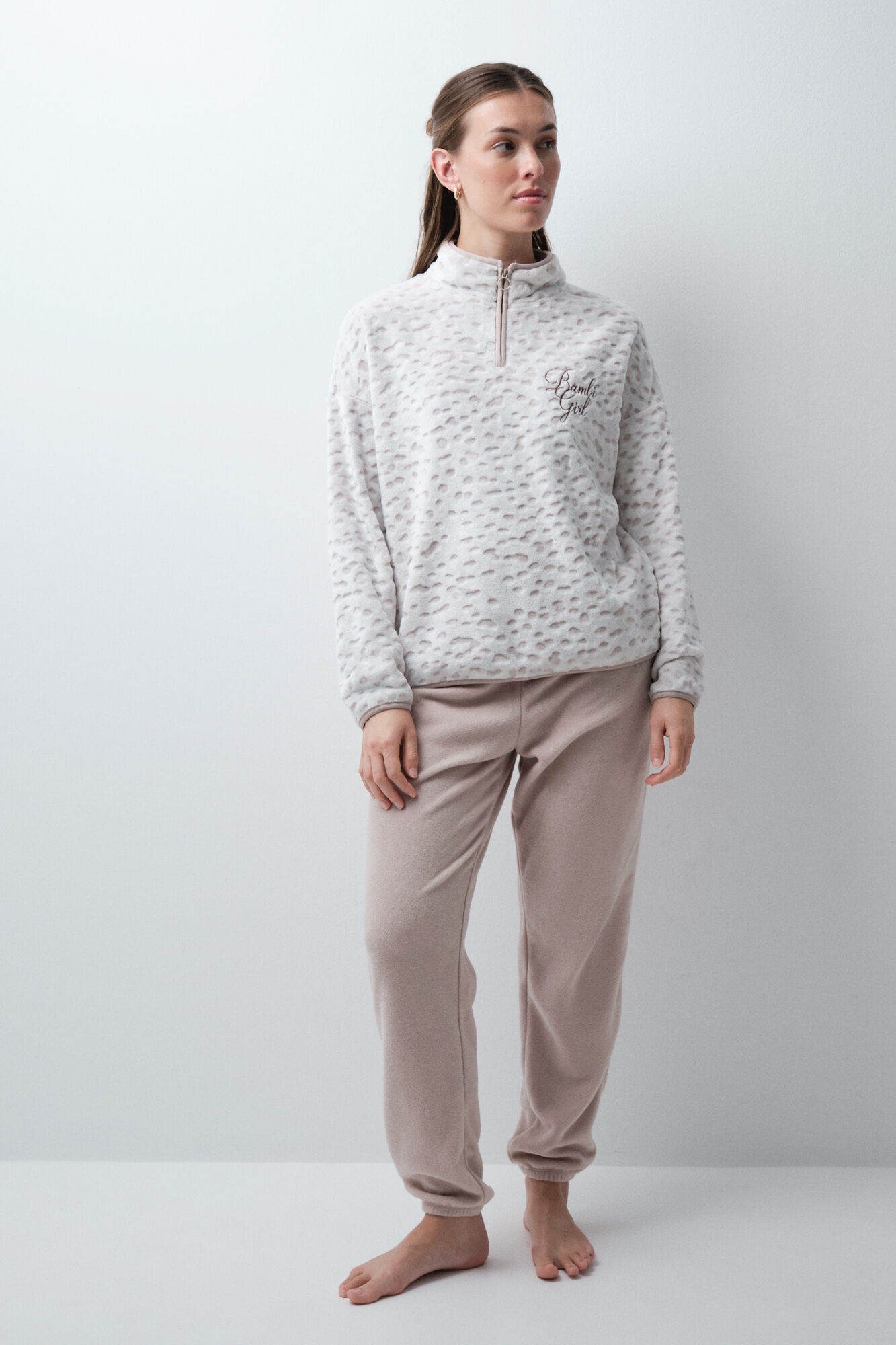 Women'secret Pijama larga polar estampado