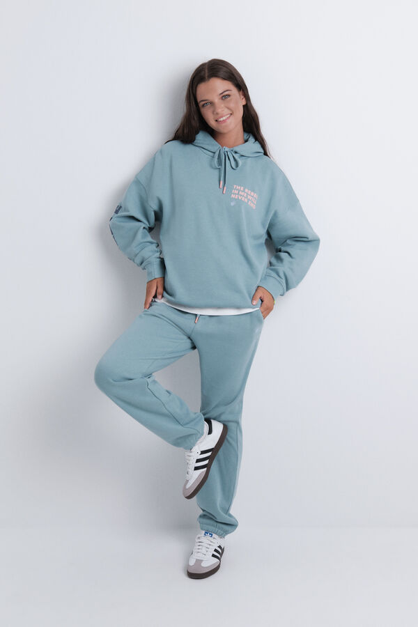 HI&BYE Pantalón jogger de felpa de algodón verde verde