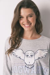 Women'secret Pijama larga algodón Hedwig gris gris