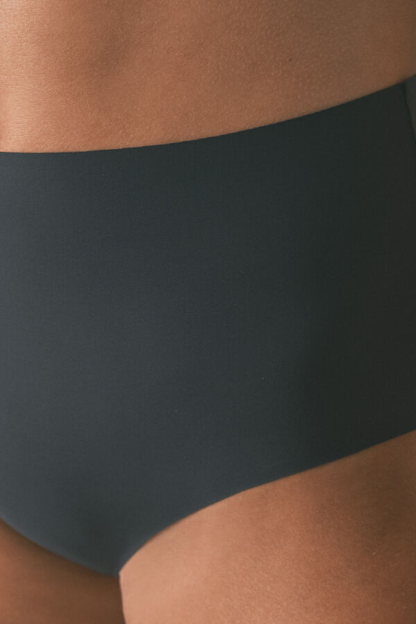 Women'secret Panty alta clásica de microfibra gris gris