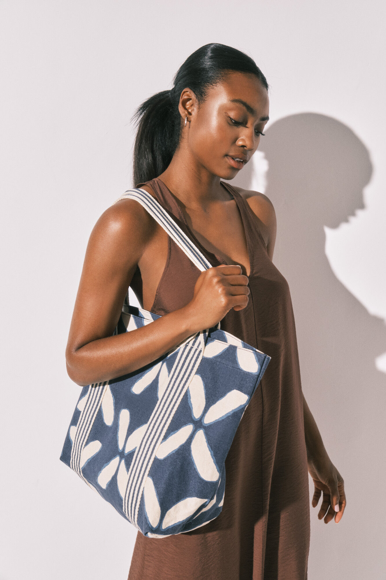 Women'secret Bolsa grande de algod&oacute;n con estampado &eacute;tnico