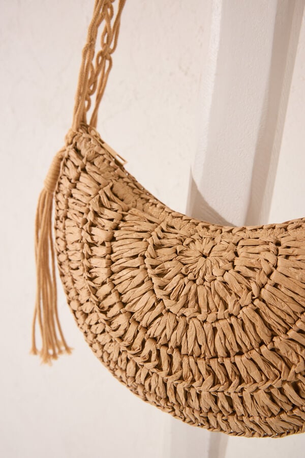 Womensecret Bolsa pequeña rafia café