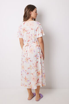 Womensecret Vestido midi viscosa allover flores blanco