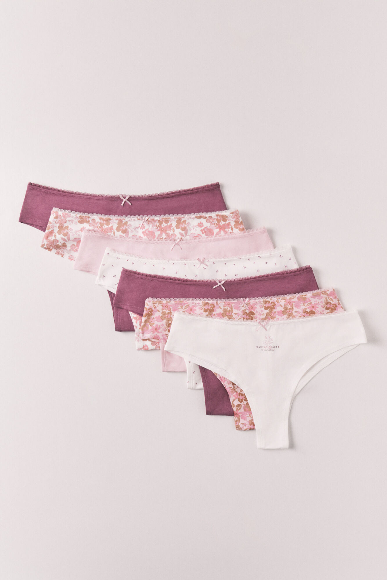 Women'secret Pack 7 panties brasile&ntilde;os de algod&oacute;n estampado multicolor