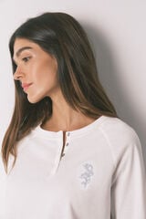 Women'secret Pijama larga con pantalón floral marfil