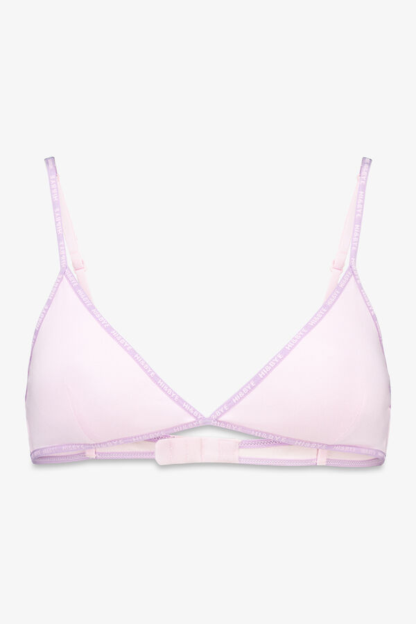 HI&BYE Brasier triangular de algodón rosa con copas extraíbles rosa