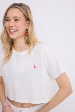 Womensecret Playera 100% algodón marfil marfil