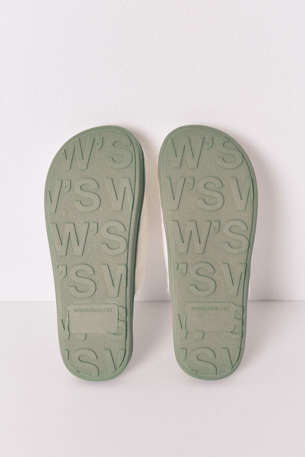 Womensecret Pantuflas para casa cerradas blancas Mafalda  marfil
