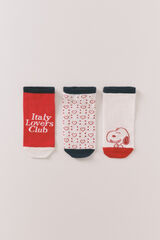 Womensecret Pack de 3 calcetines short de Snoopy estampado