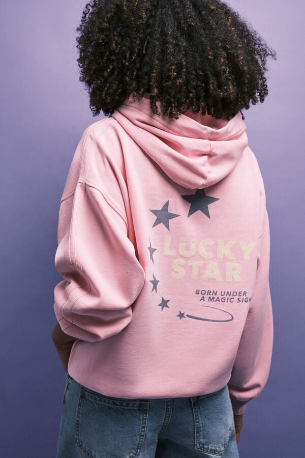 HI&BYE Sudadera de felpa con capucha rosa rosa