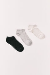 Women'secret Pack 3 calcetines cortos de lurex grises gris