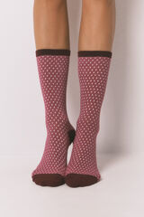 Women'secret Calcetines largos de l&uacute;rex color granate p&uacute;rpura