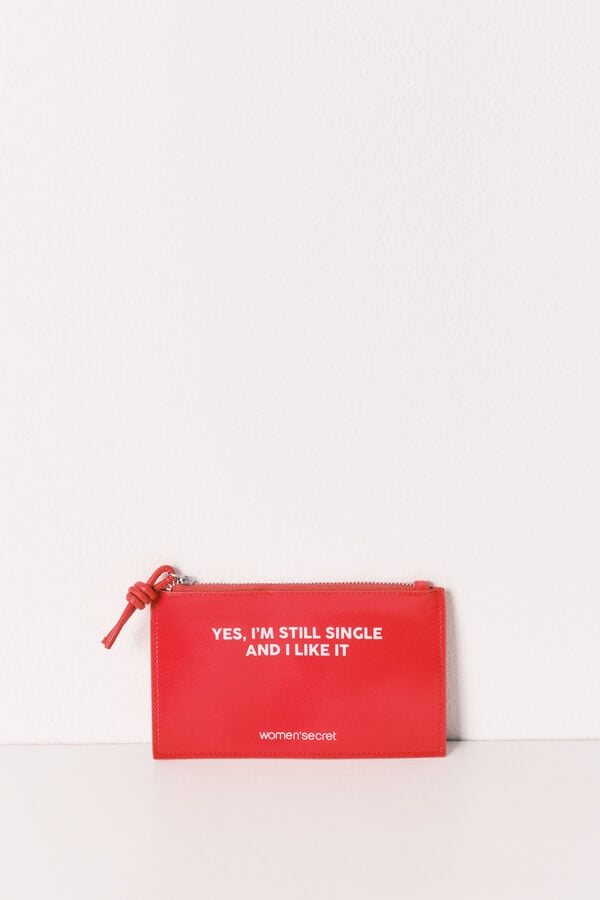 Women'secret Monedero mini de charol rojo rojo
