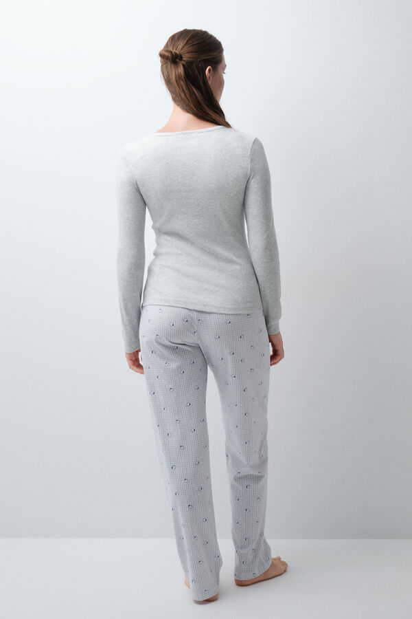 Women'secret Pijama larga de algod&oacute;n Snoopy de franela gris