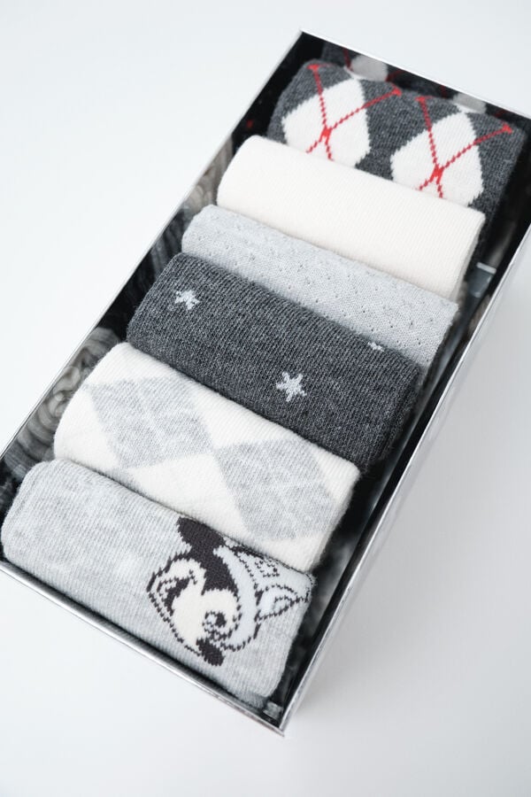 Women'secret Pack 6 calcetines largos Mickey Mouse estampado