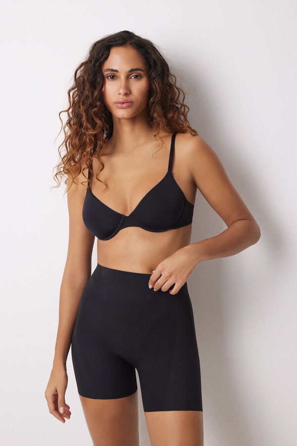 Womensecret Pantalón corto reductor y push up negro negro