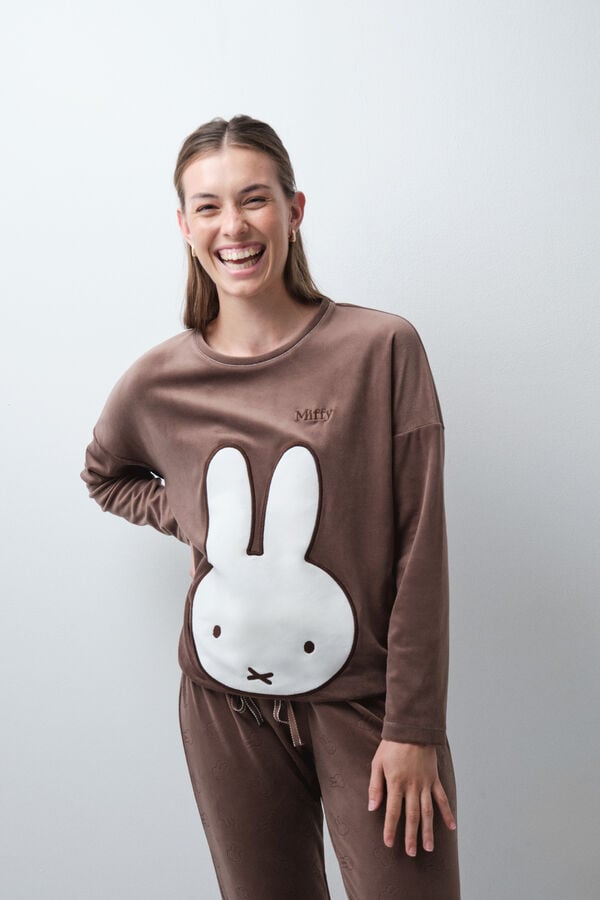 Women'secret Pijama larga Miffy 3D caf&eacute;