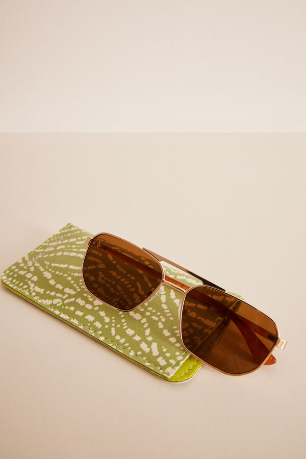 Womensecret Lentes sol naranja funda kaki