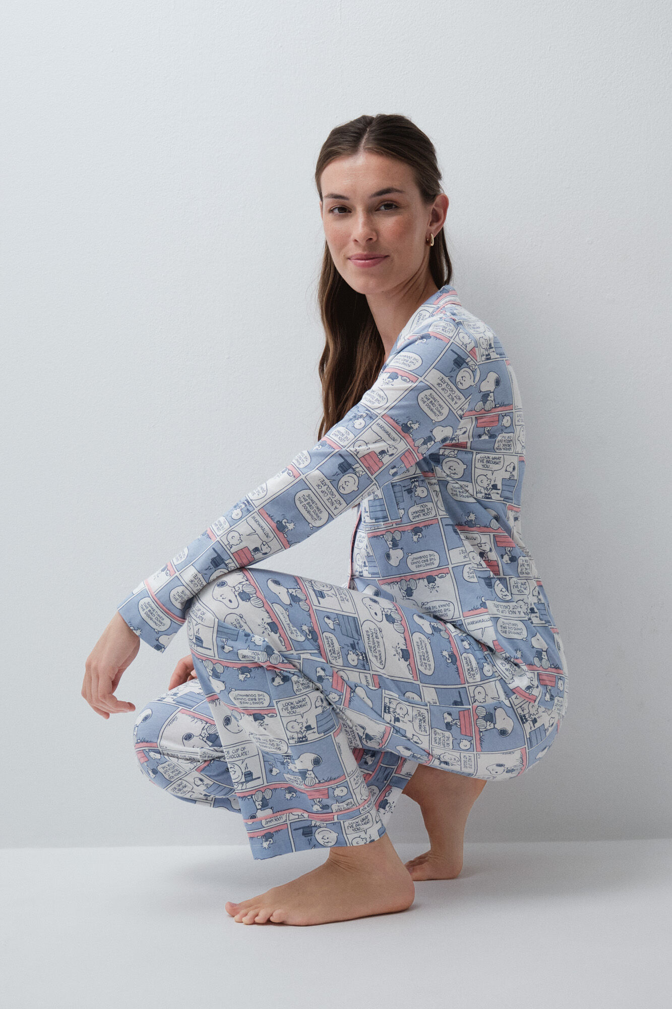 Women'secret Pijama larga camisera de c&oacute;mic Snoopy