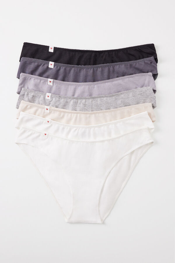 Womensecret Pack 7 panties clásicos algodón  blanco
