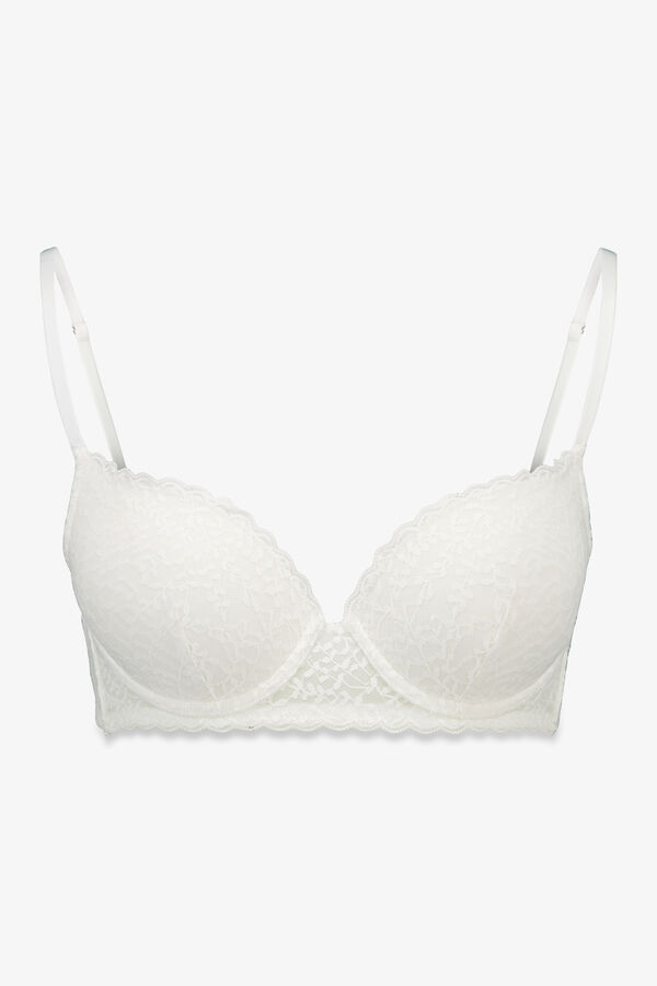 Women'secret GORGEOUS brasier push-up de encaje blanco blanco