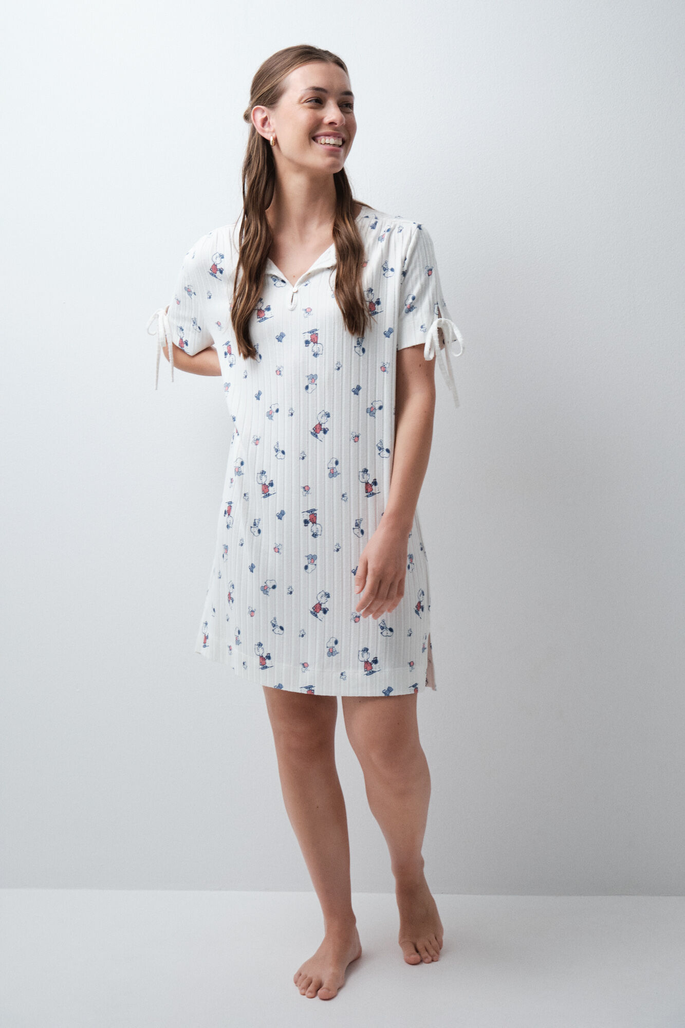 Women'secret Camis&oacute;n largo de algod&oacute;n Snoopy