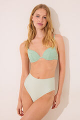 Womensecret Panty alta de microfibra verde verde