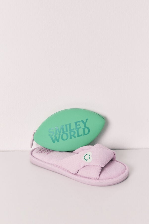 Women'secret Zapatillas de casa con nudo SmileyWorld&reg; verde