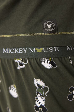 Womensecret Pijama larga de Mickey y Minnie kaki