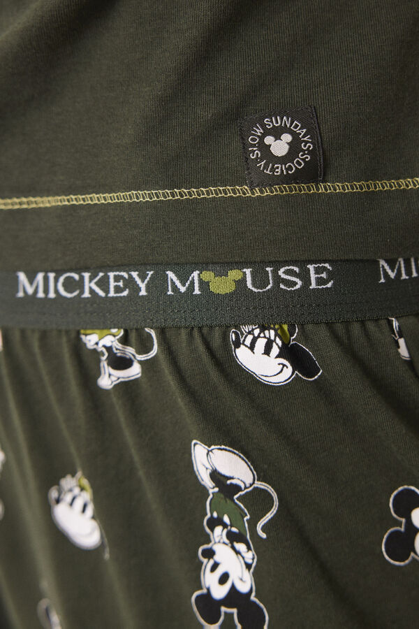 Womensecret Pijama larga de Mickey y Minnie kaki