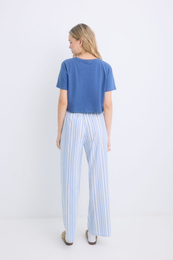 Womensecret Pijama 100% algodón rayas azul azul