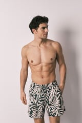 Women'secret Traje de ba&ntilde;o para hombre estampado tropical SmileyWorld&reg; verde