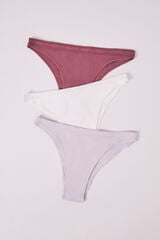 HI&BYE Pack 3 panties brasile&ntilde;os lila morado/lila
