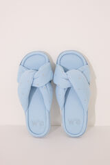 Womensecret Pantufla de ducha con nudo azul tipo gofre azul