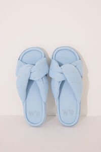Womensecret Pantufla de ducha con nudo azul tipo gofre azul